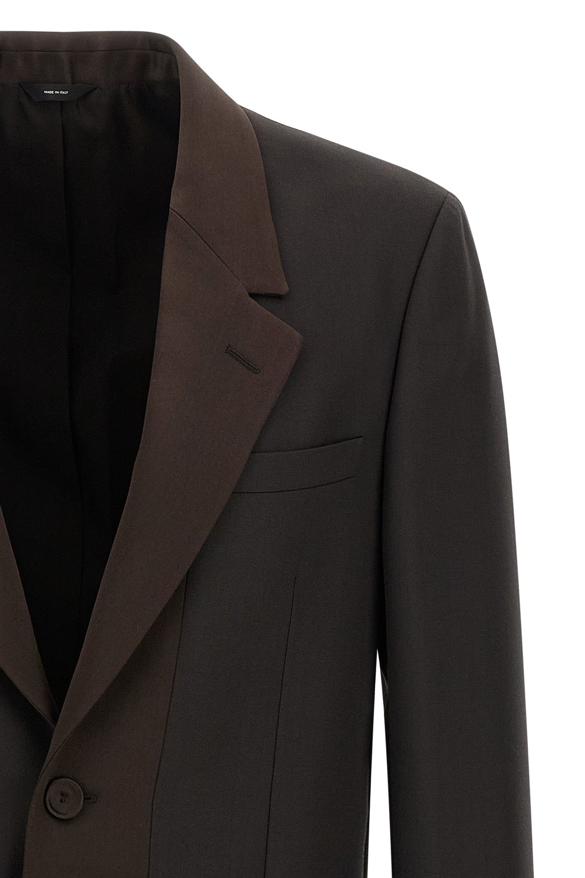 single-breasted wool crêpe blazer