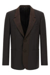 single-breasted wool crêpe blazer