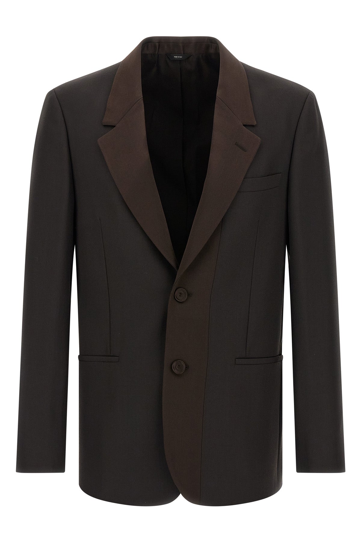 single-breasted wool crêpe blazer