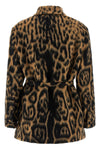 animal print swept wool jacket