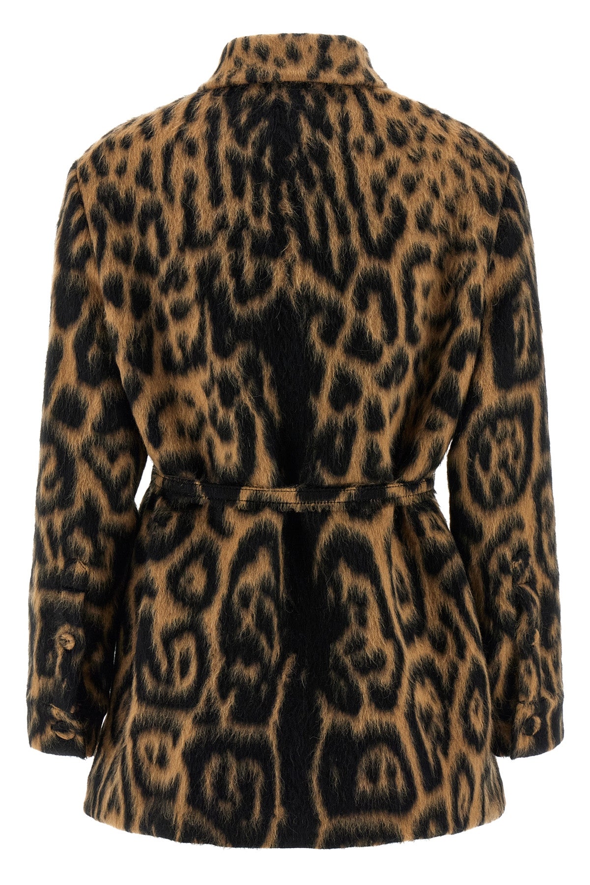 animal print swept wool jacket