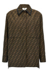 all-over ff logo pattern cotton blend jacket