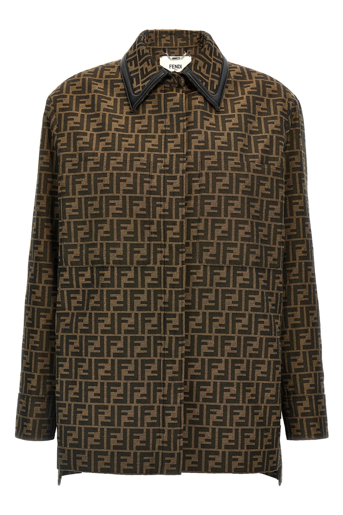 all-over ff logo pattern cotton blend jacket