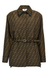 all-over ff logo pattern cotton blend jacket