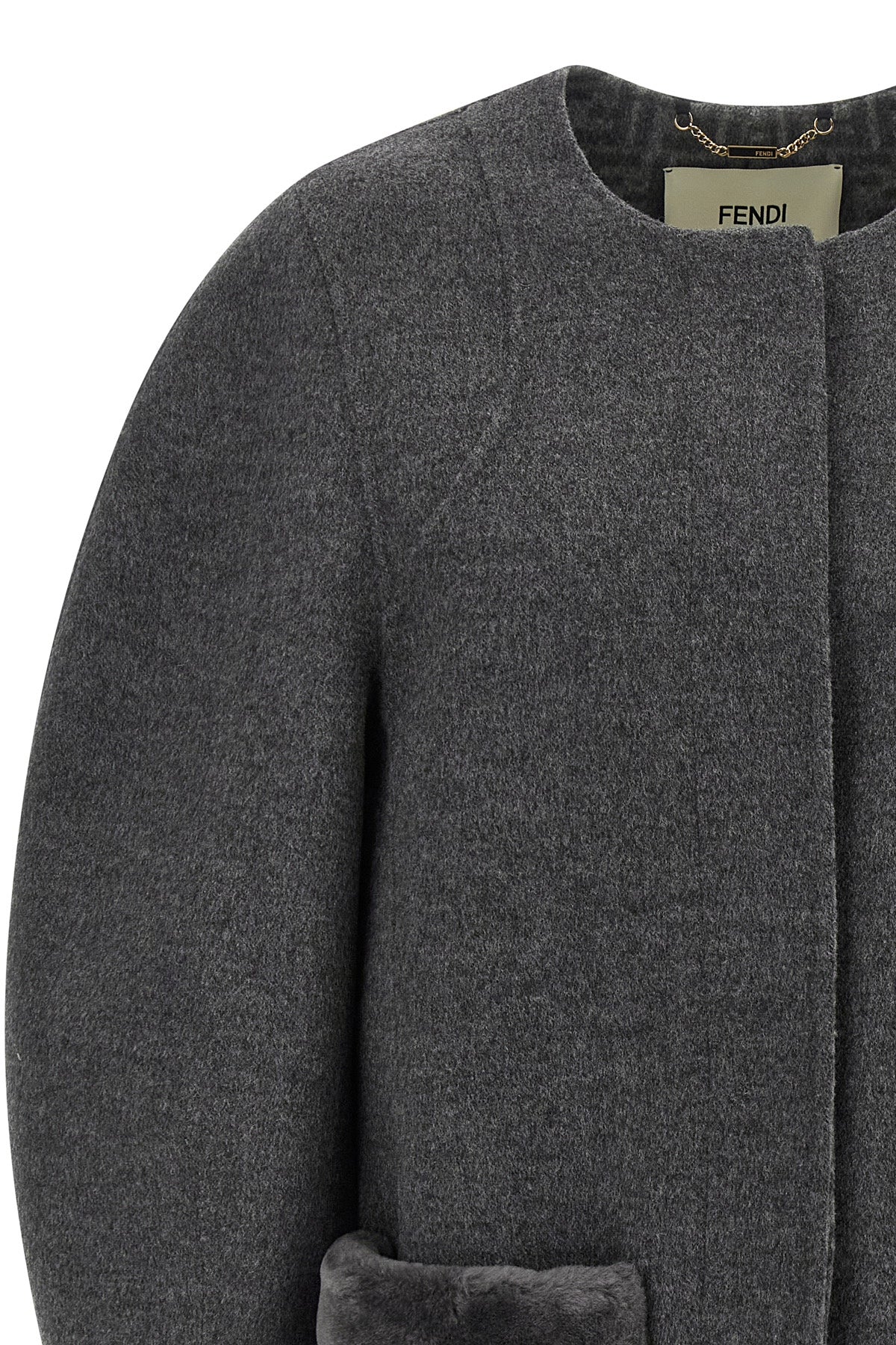 double mélange wool fabric blouson