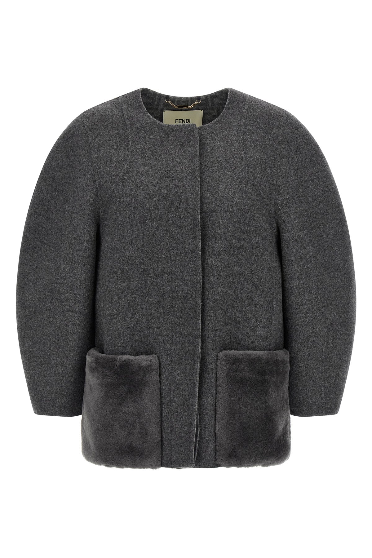 double mélange wool fabric blouson