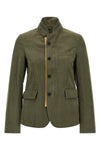the fendi equestrian jacket in pure olive green cotton drill stands out for its