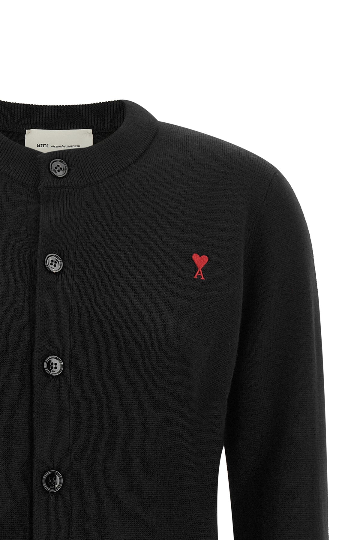 the ami paris crewneck cardigan sets a new standard for everyday knitwear throug