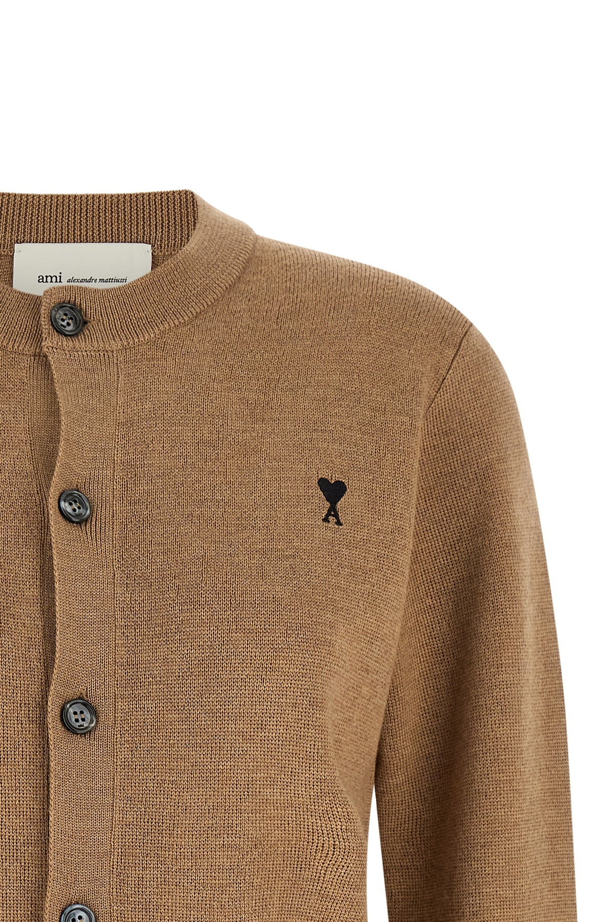 the ami paris crew neck cardigan sets new standards for luxury knitwear through