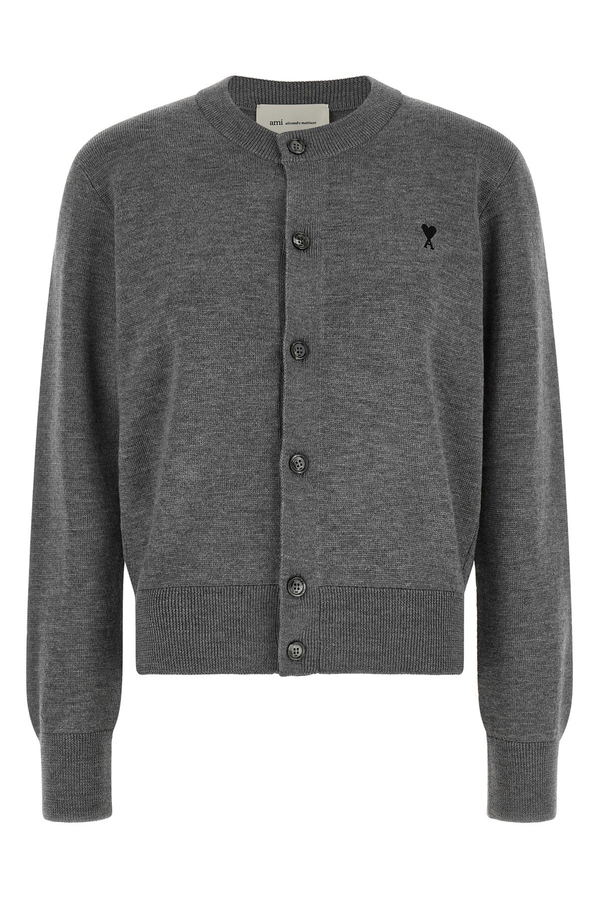 the ami paris crew neck cardigan embodies the essence of everyday luxury through