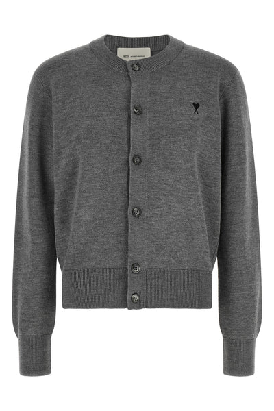 the ami paris crew neck cardigan embodies the essence of everyday luxury through