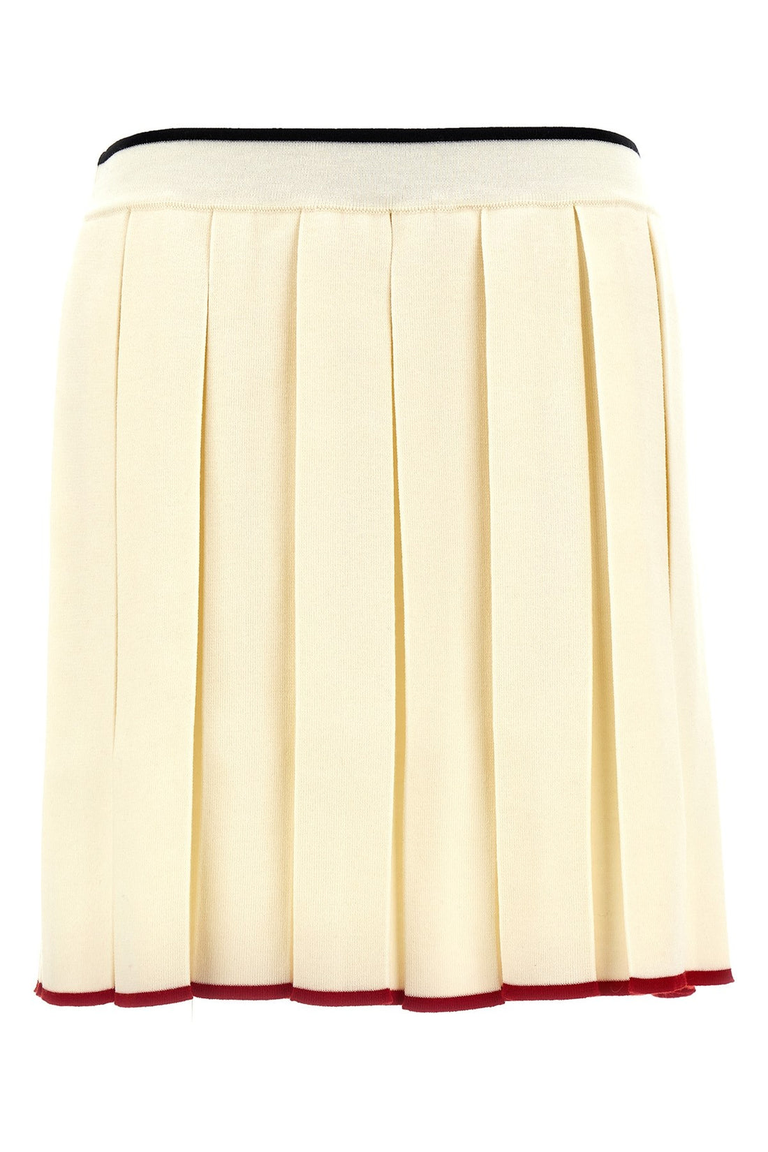 THOM BROWNE 38 pleated wool blend knit skirt