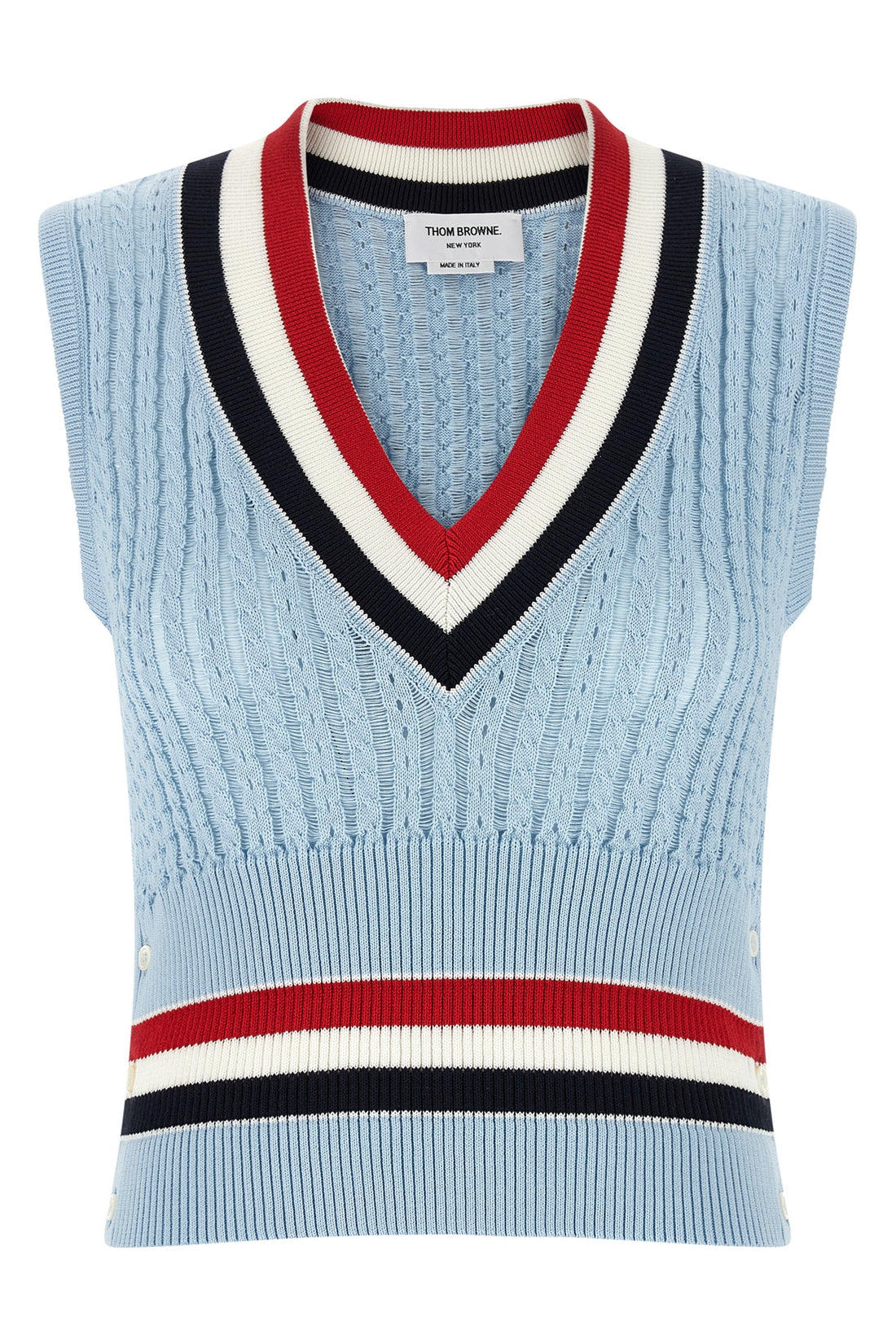 THOM BROWNE 40 crochet cotton waistcoat