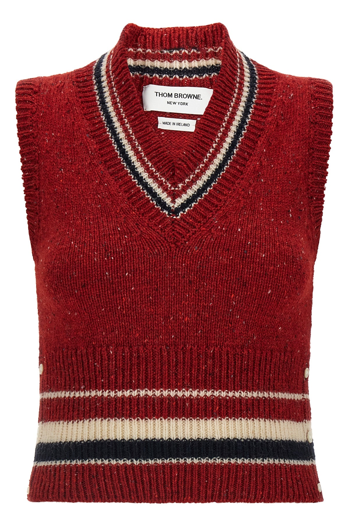 the thom browne vest defines a new perspective on knitwear through a structured