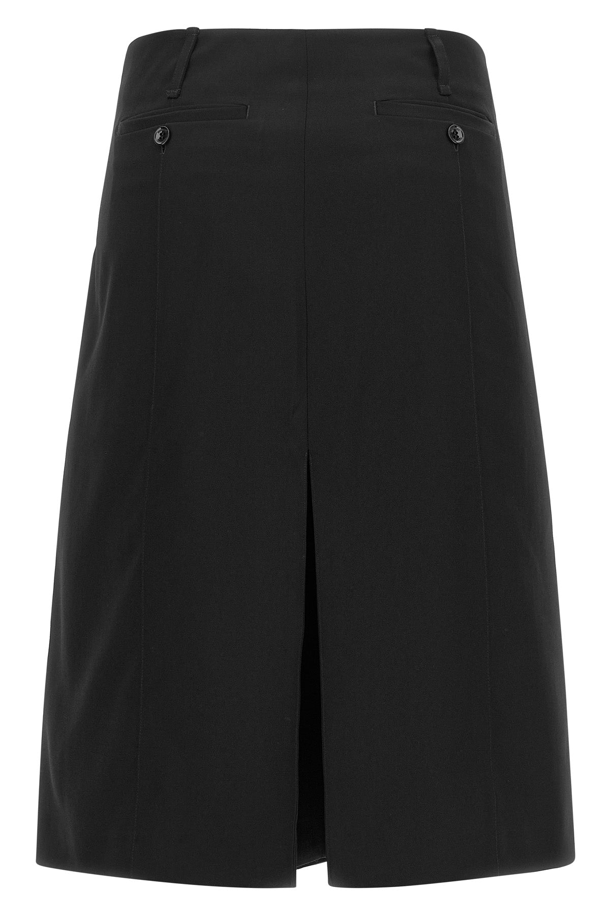 the misenithe anne-mary skirt in pure black wool is distinguished by a structu
