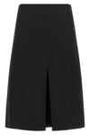 the misenithe anne-mary skirt in pure black wool is distinguished by a structu