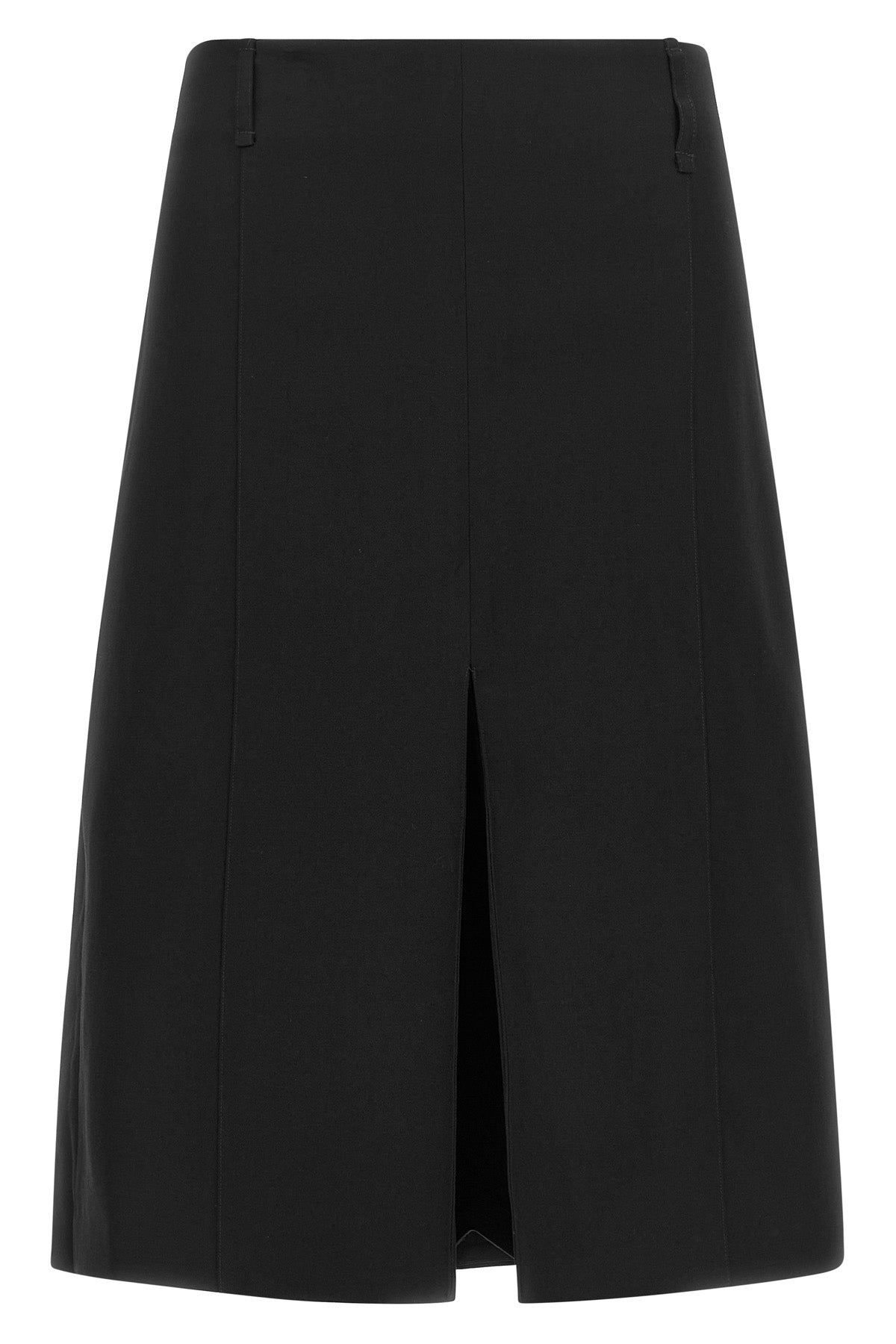 the misenithe anne-mary skirt in pure black wool is distinguished by a structu
