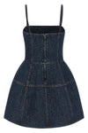 all-over quilted ff denim mini dress