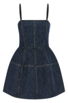 all-over quilted ff denim mini dress