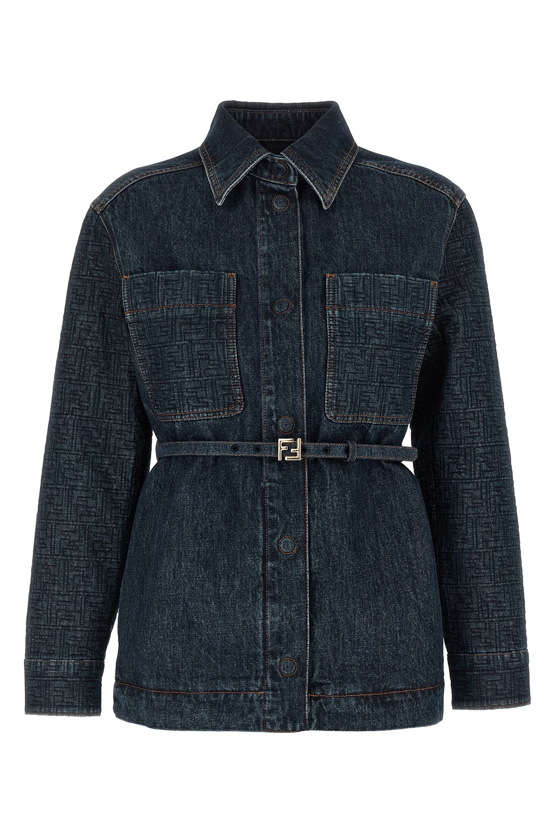 FENDI 38 all-over ff denim jacket