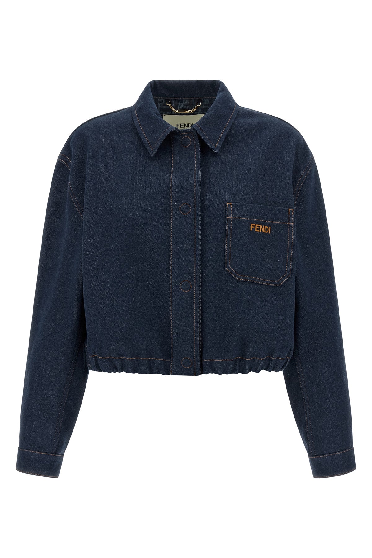 ff reverse cotton denim jacket