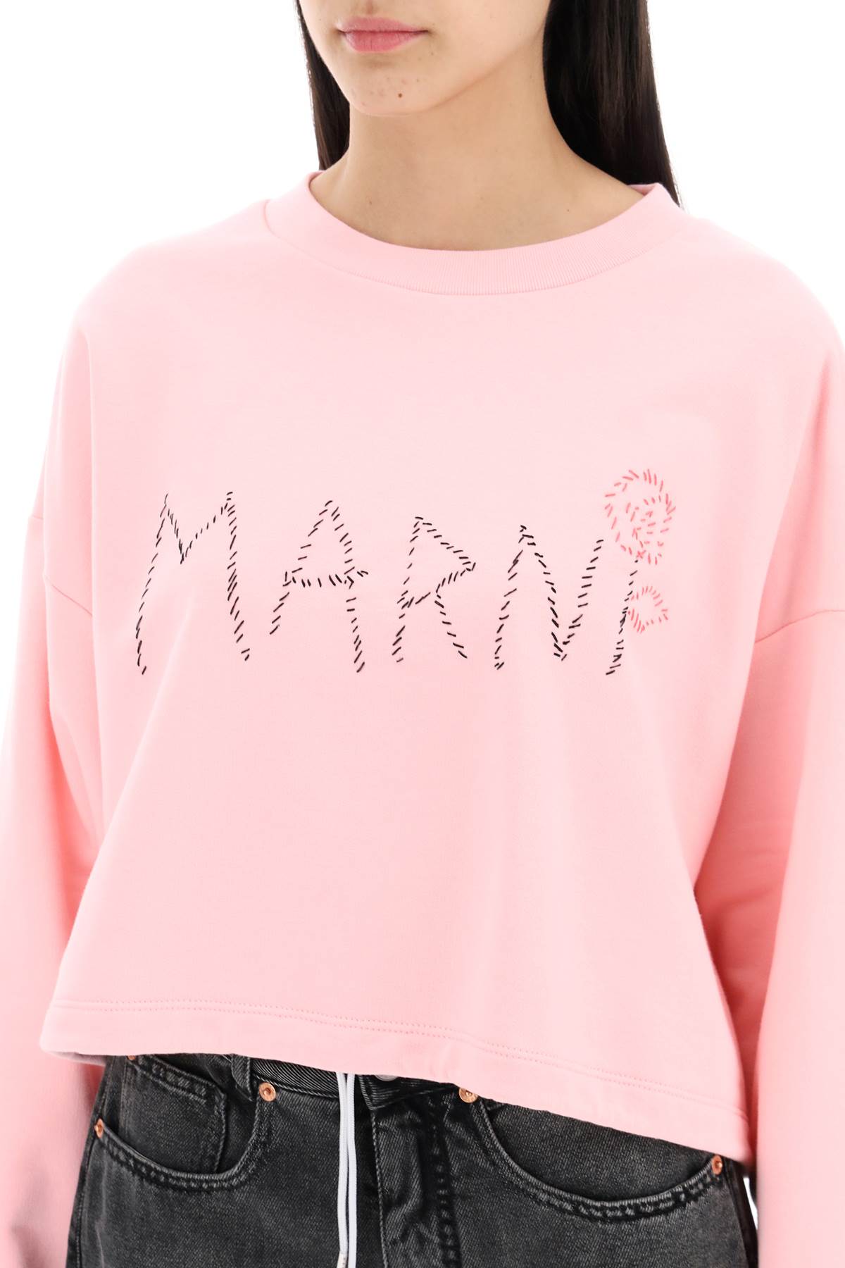 &quot;organic cotton sweatshirt with hand-embroid