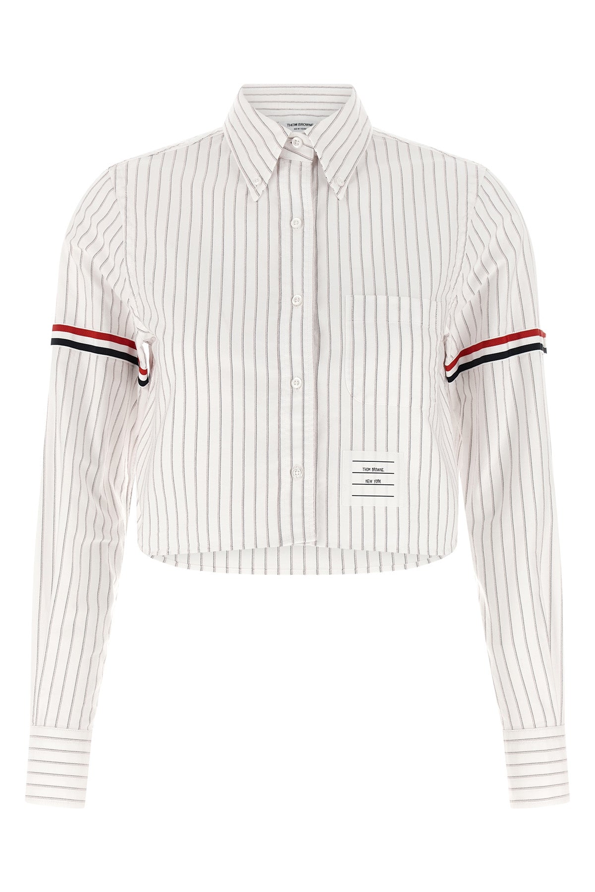 the thom browne cropped shirt reinterprets the codes of classic tailoring throug