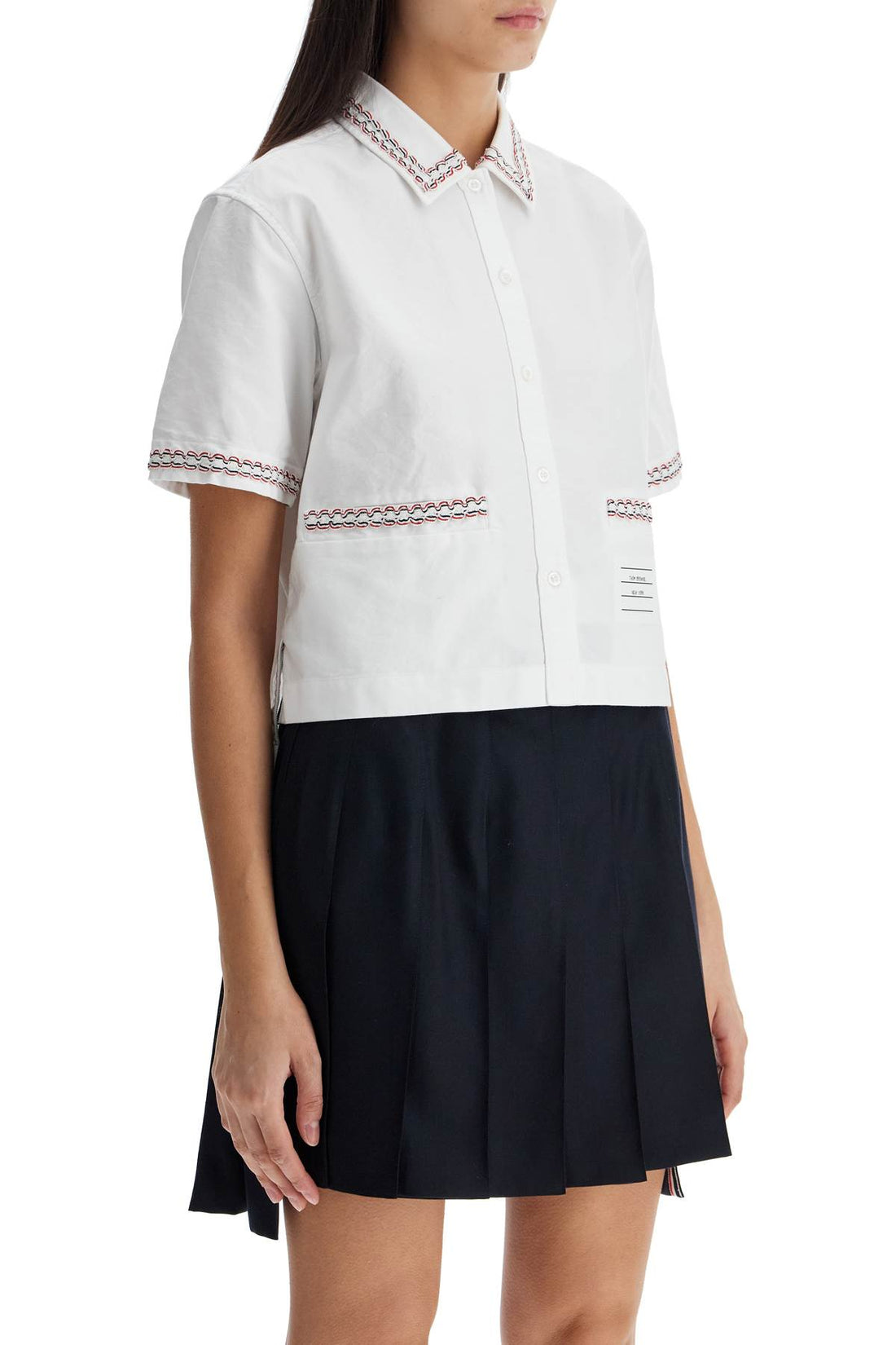 cropped oxford shirt for women