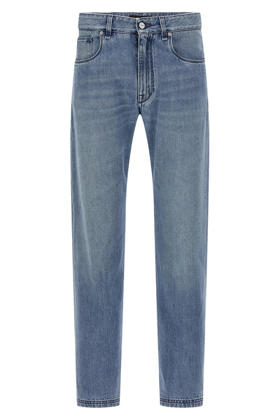 stonewashed cotton denim jeans