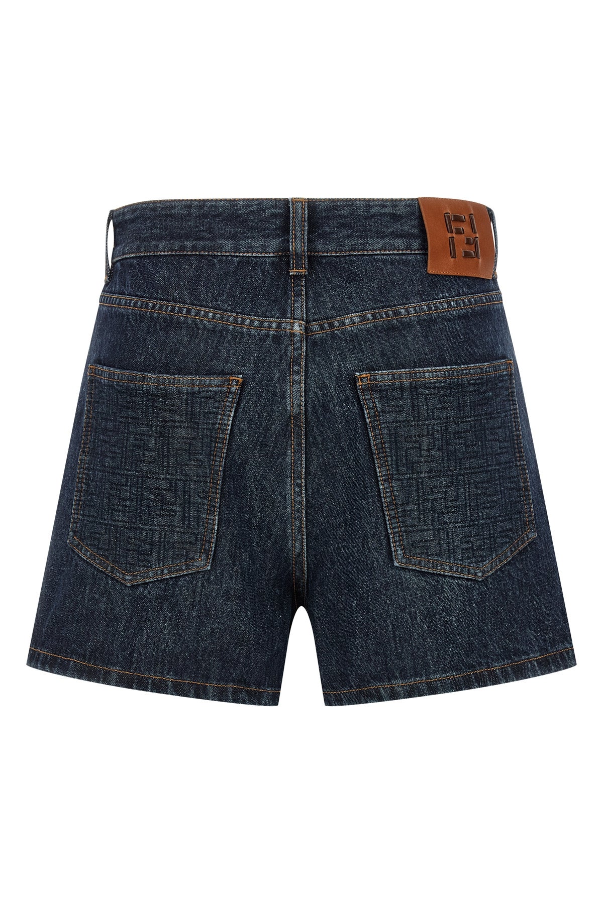 ff padded denim shorts