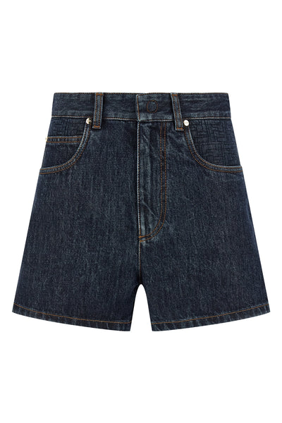 ff padded denim shorts