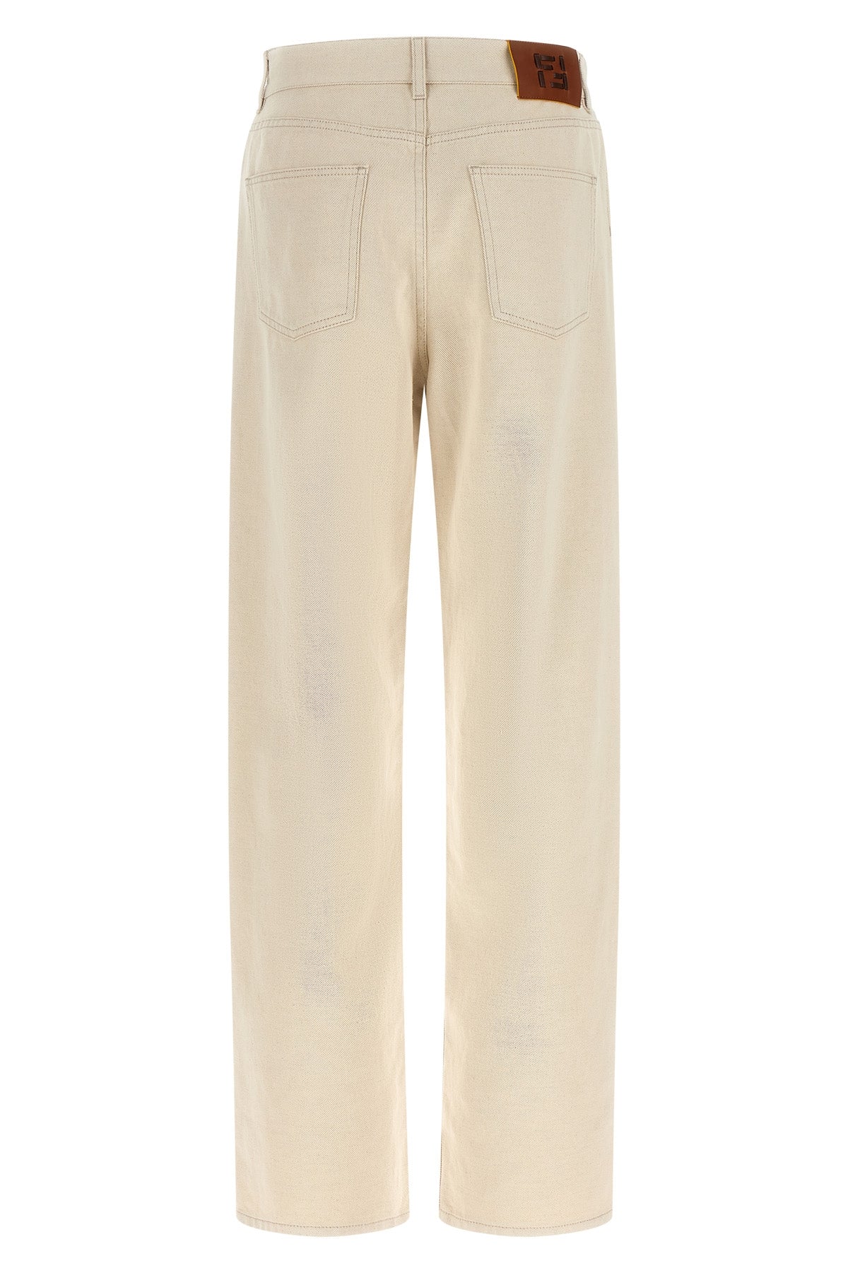 ff reverse garment-dyed cotton denim jeans