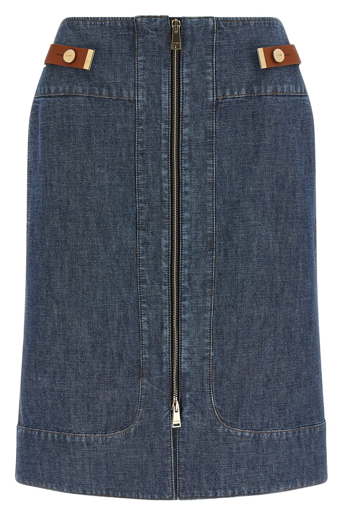 FENDI 36 the fendi chambray denim skirt defines a new sartorial aesthetic through clean l
