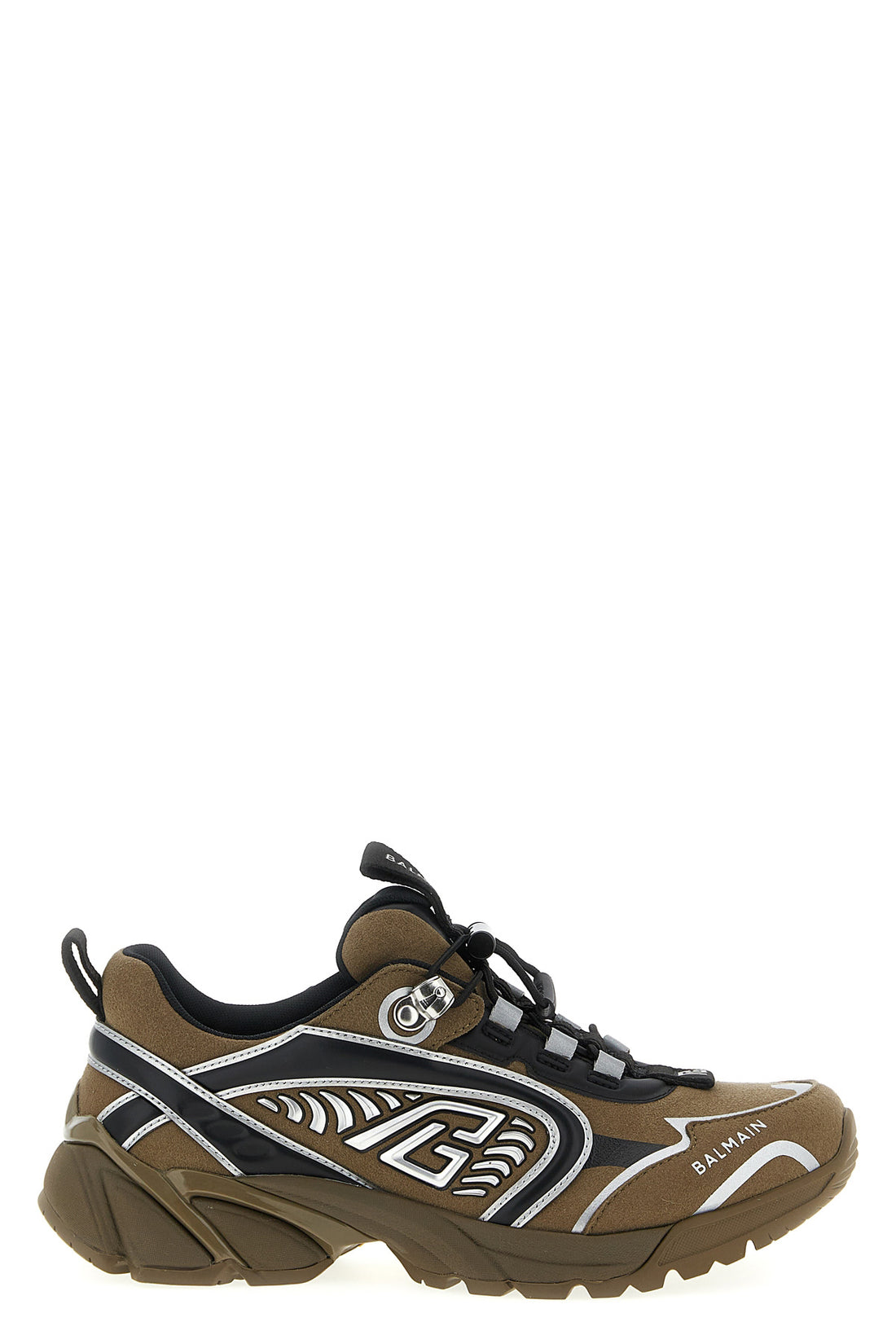 BALMAIN 40 cosmic dust sneakers in suede and technical materials
