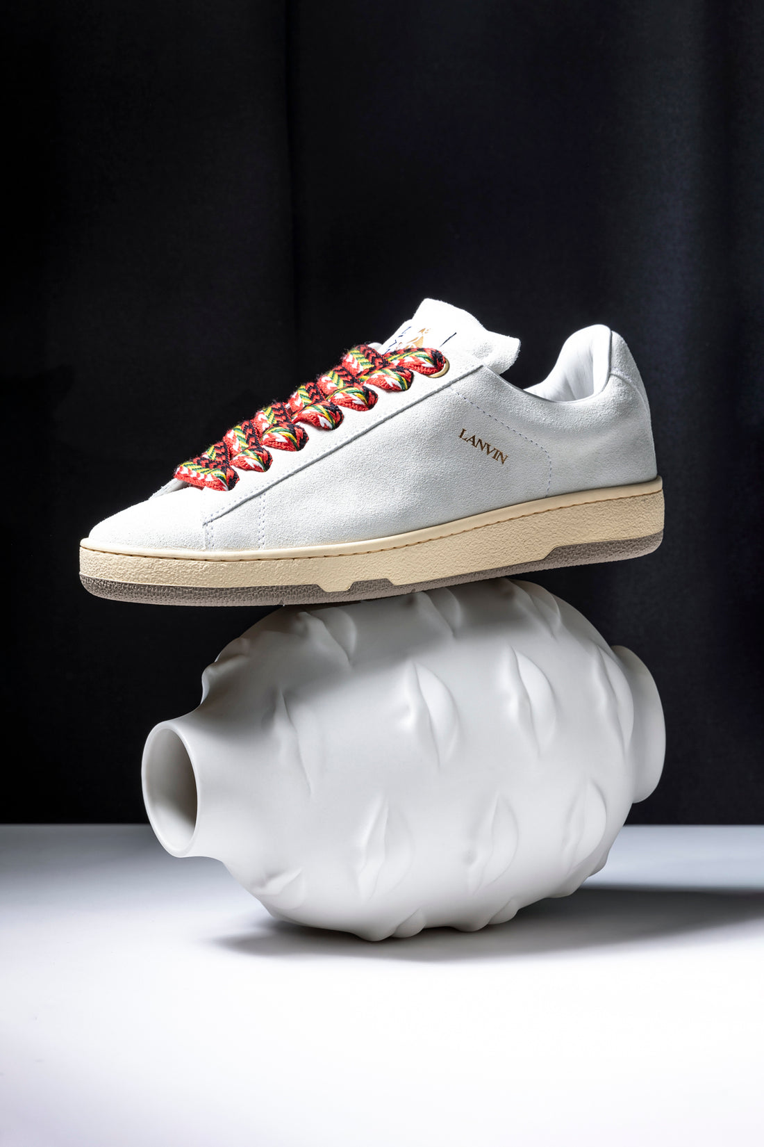 LANVIN 40 lite curb leather lace-up sneakers