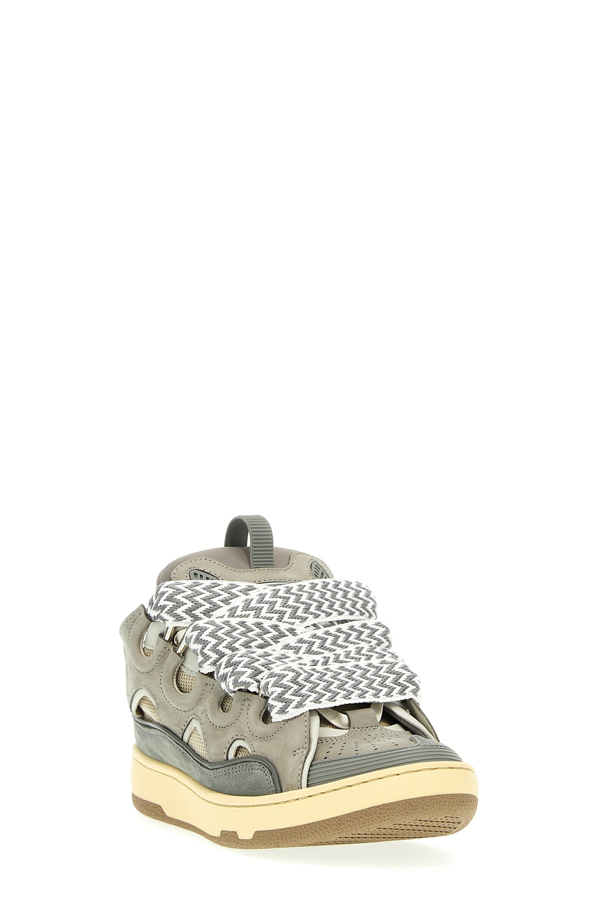 curb sneakers in suede and mesh fabric