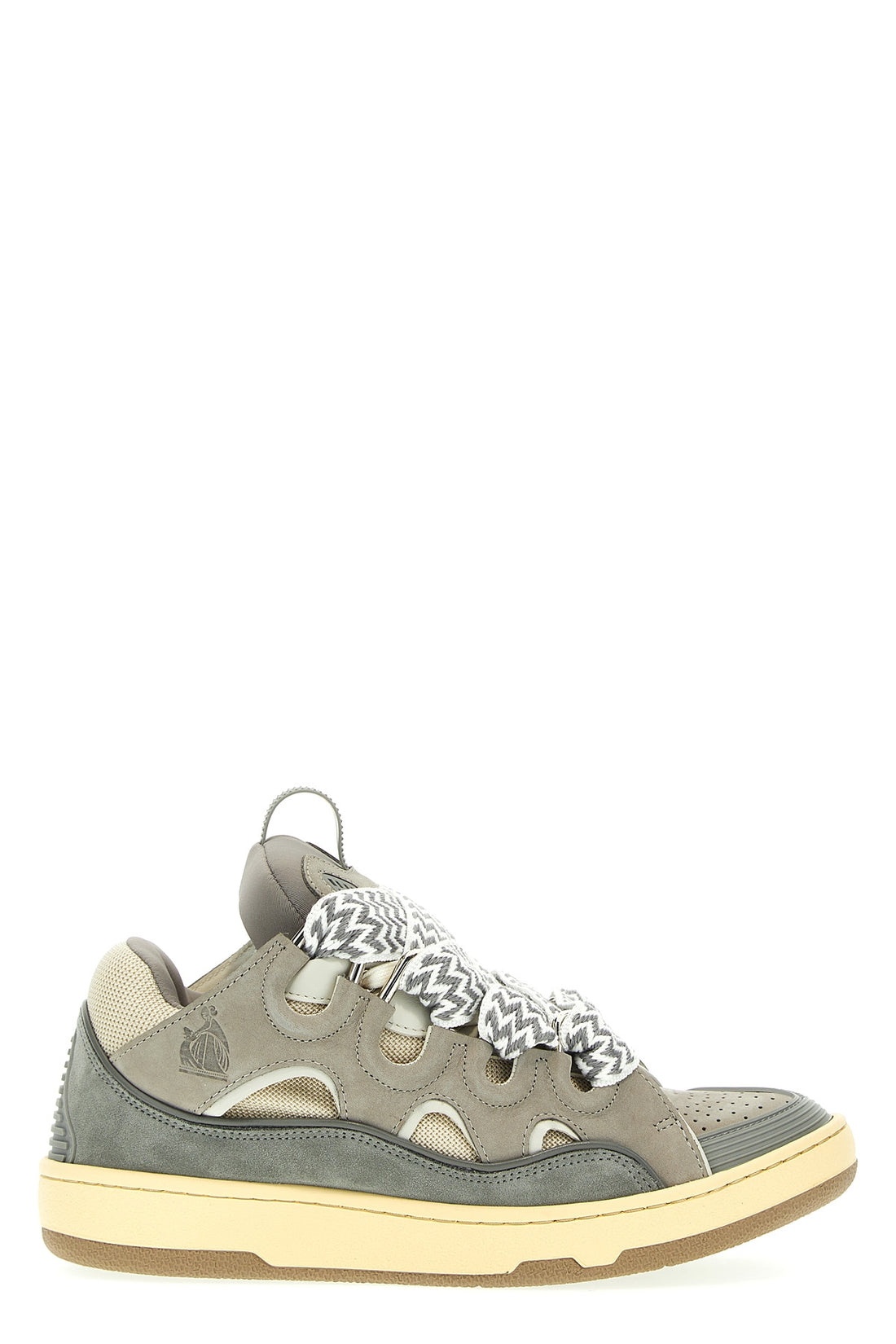 LANVIN 39 curb sneakers in suede and mesh fabric