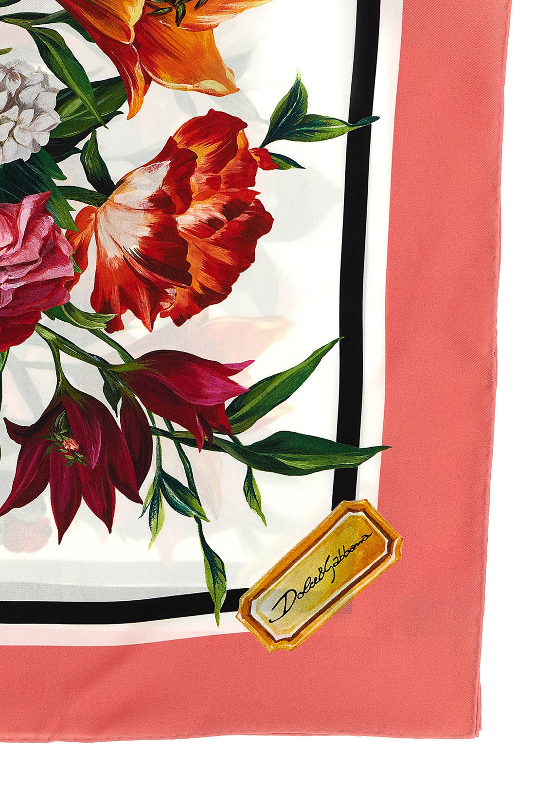 DOLCE &amp; GABBANA OS floral print silk twill scarf