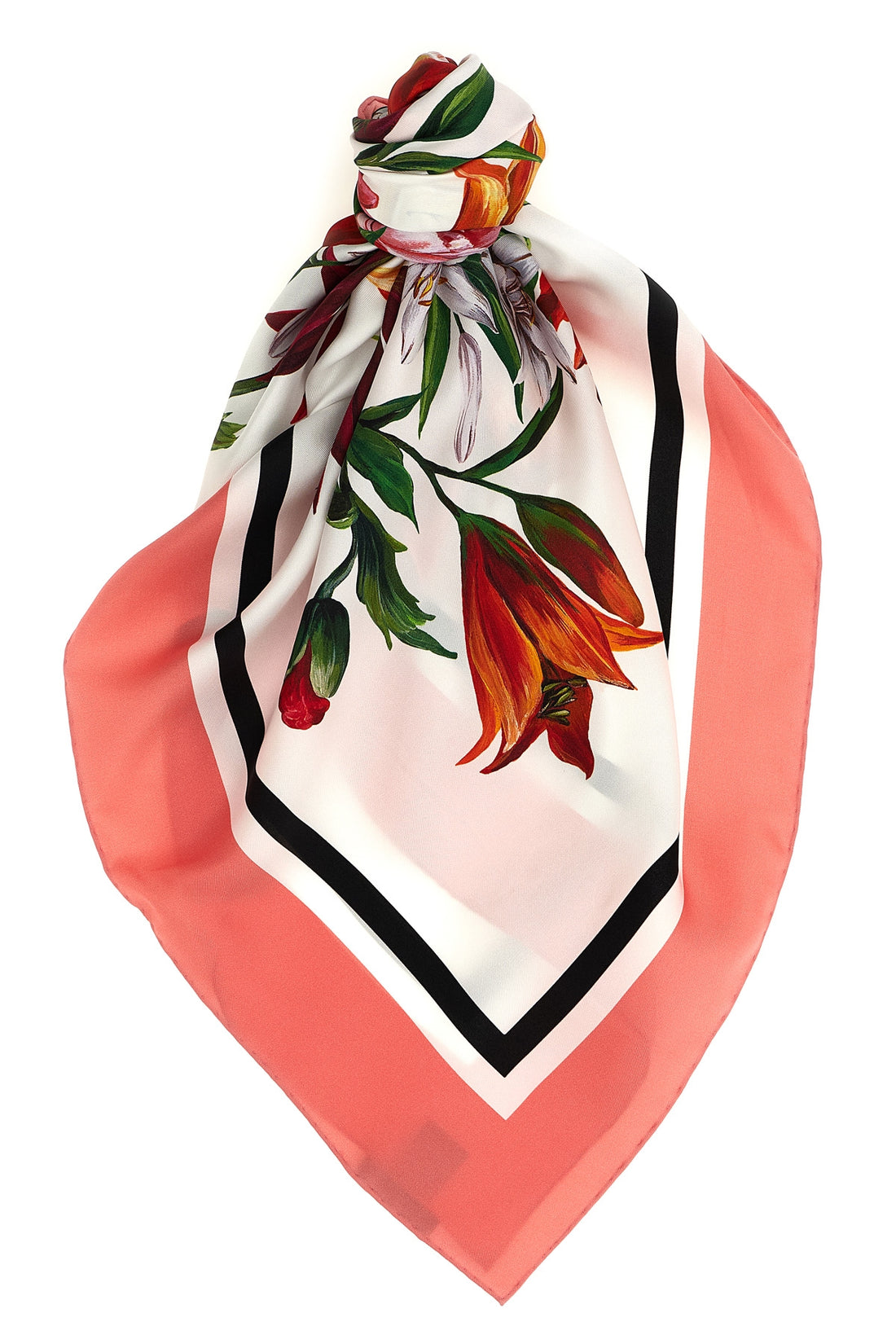 DOLCE &amp; GABBANA OS floral print silk twill scarf