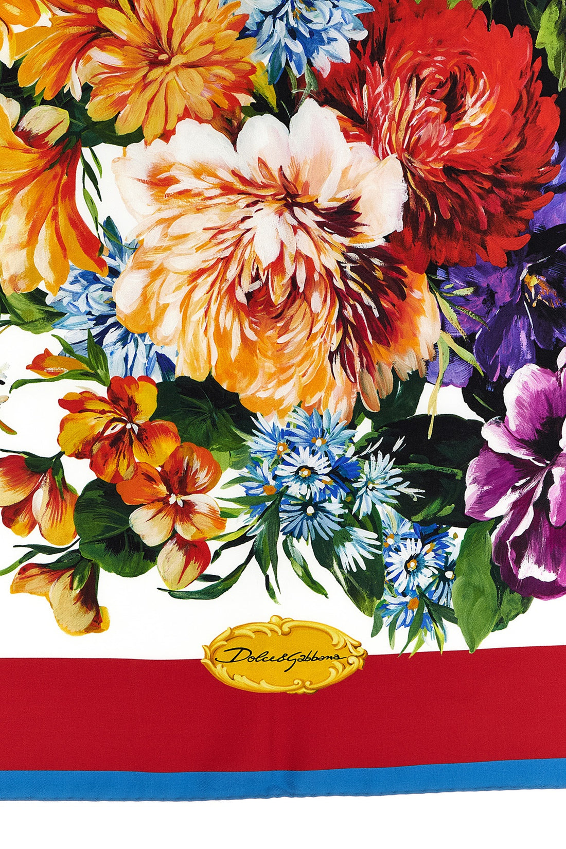 DOLCE &amp; GABBANA OS floral print silk twill scarf