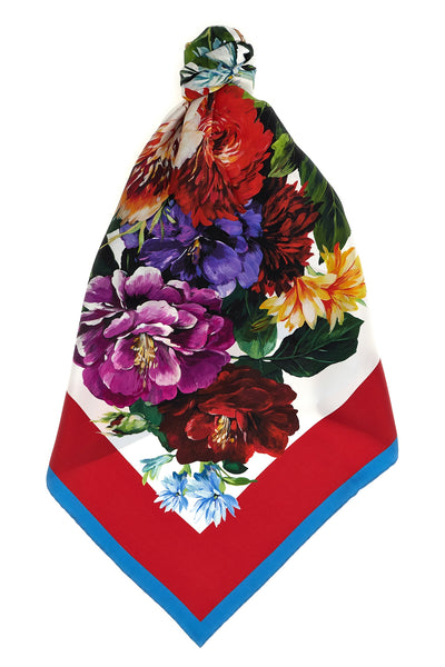 floral print silk twill scarf