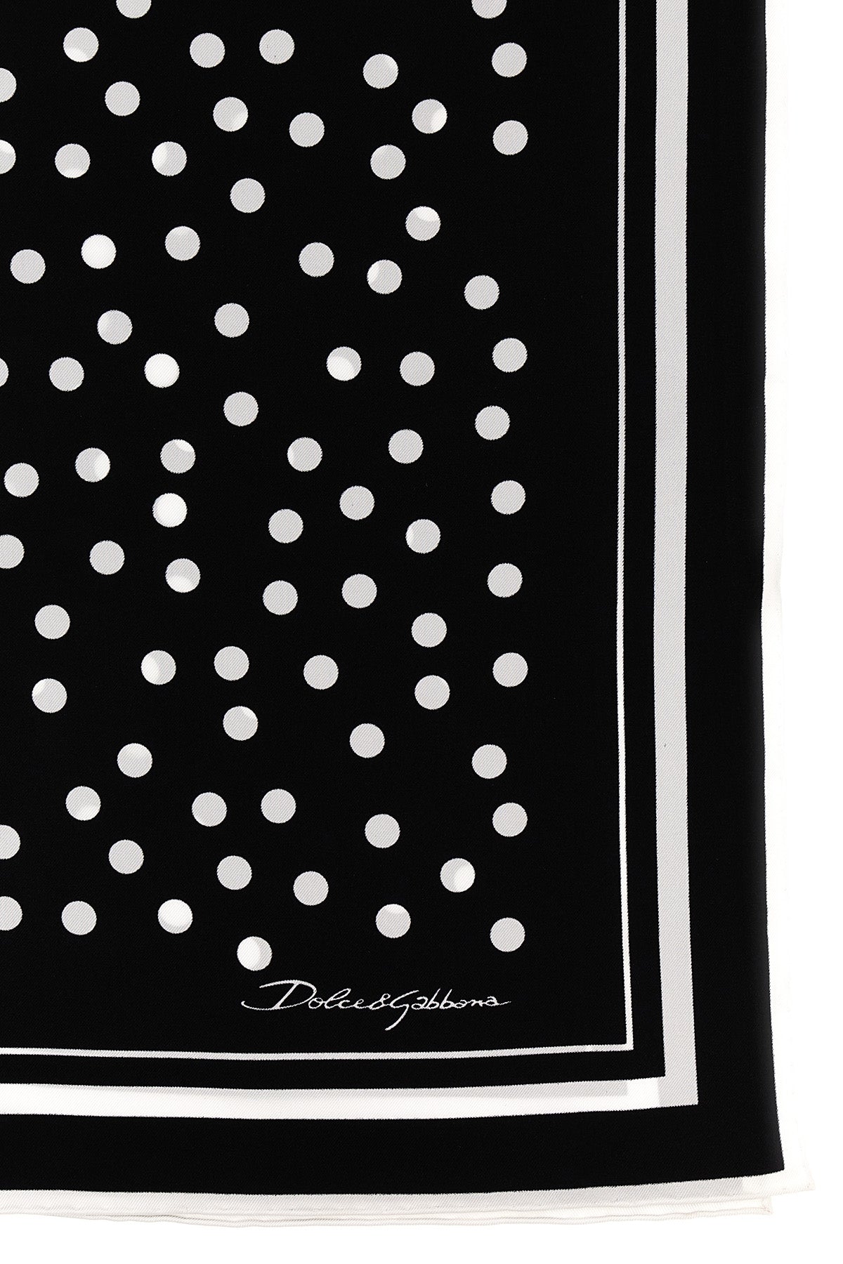 polka dot print silk scarf