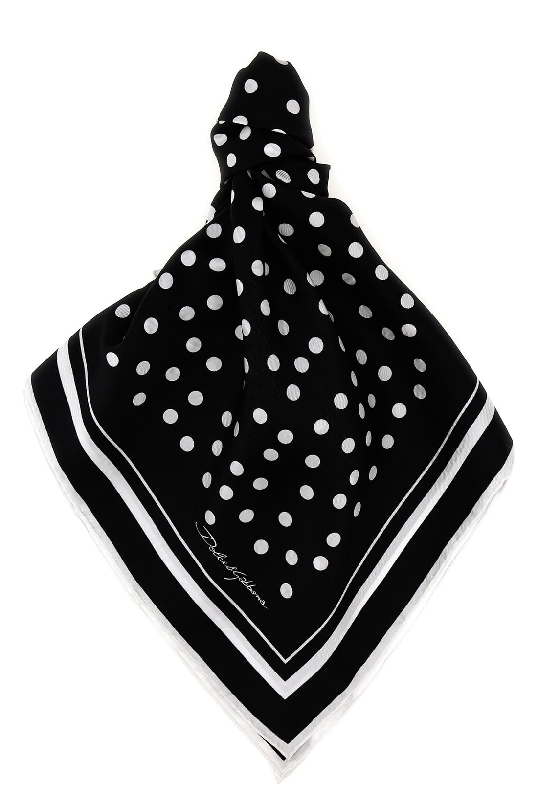 DOLCE &amp; GABBANA OS polka dot print silk scarf
