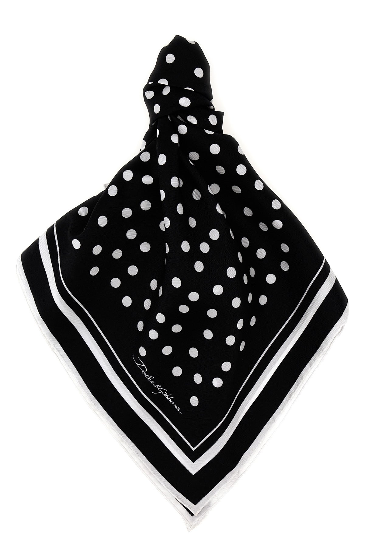 polka dot print silk scarf