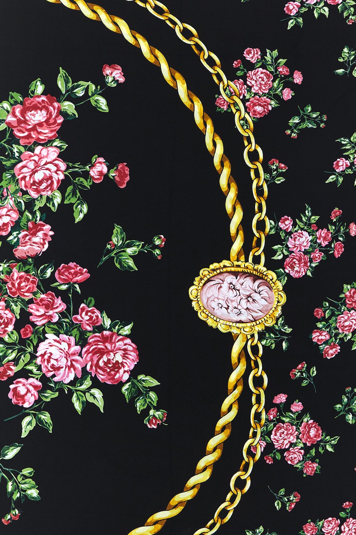 mazzolini di rose print silk twill scarf