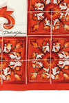 maiolica print silk twill scarf