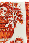 maiolica print silk twill scarf