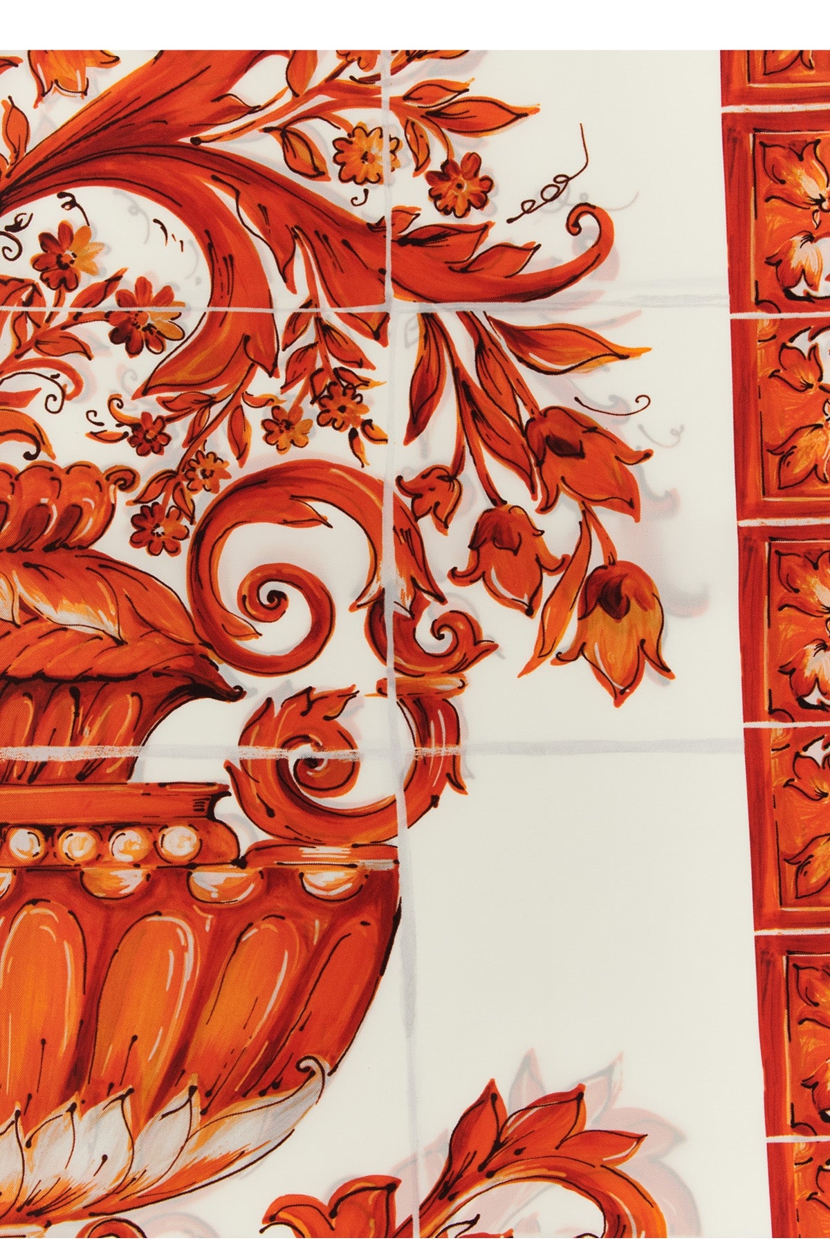 maiolica print silk twill scarf