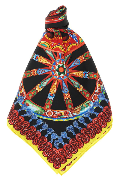 carretto print silk twill scarf