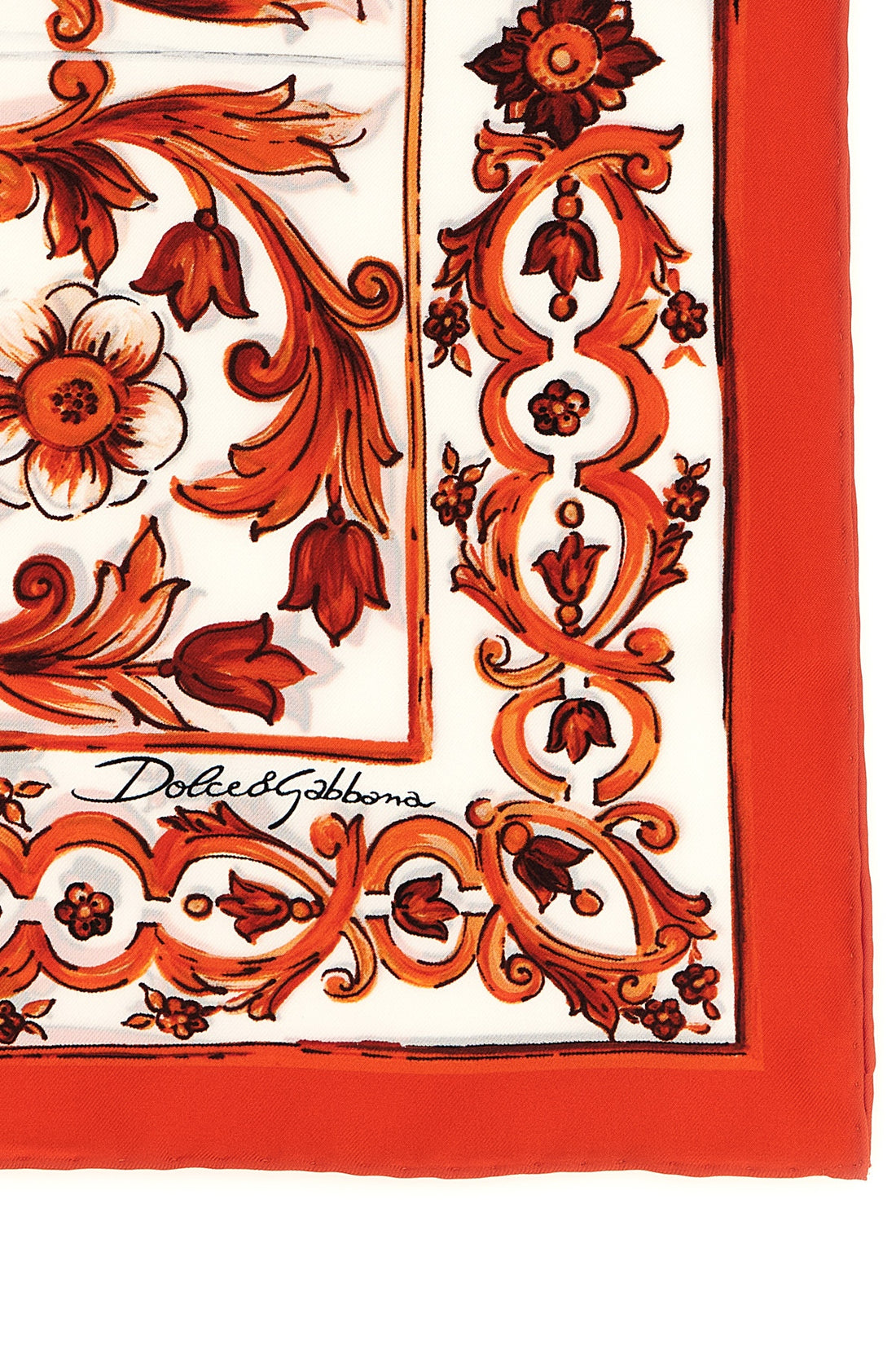 DOLCE &amp; GABBANA OS maiolica print silk twill scarf